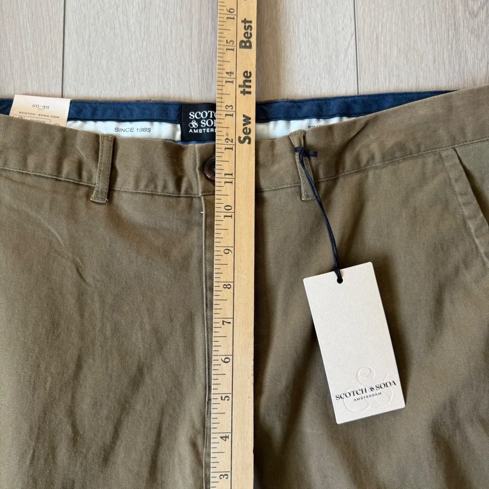 Scotch & Soda Stuart NWT Regular Slim Fit Stretch Chino Pants‎ Brown Tan 36x32 - Picture 10 of 11